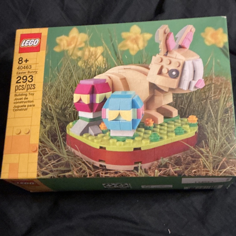 Lego Tan Bunny with Pink and Blue Easter Eggs